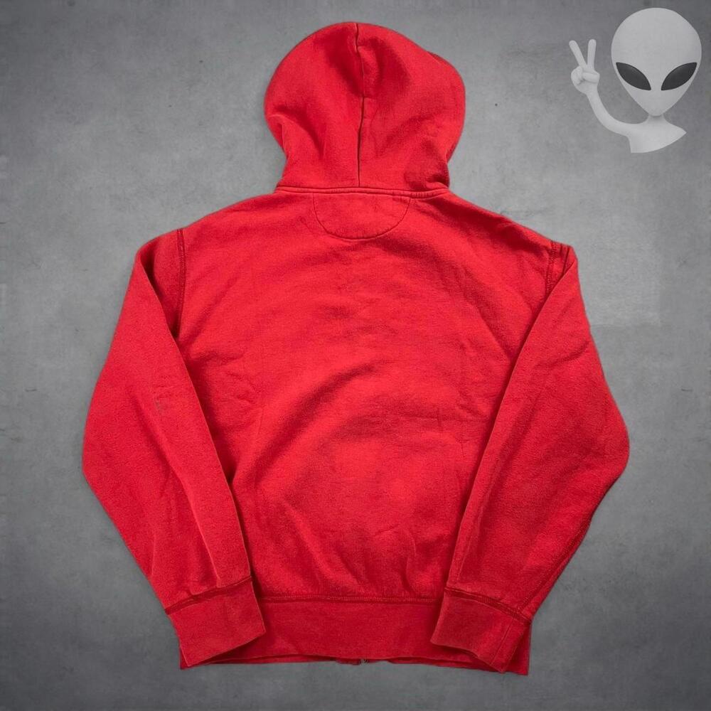 Polo Ralph Lauren Zip Hoodie Small Red Plaid Lined Vintage Jacket Y2K Gold Pony - Picture 5 of 6